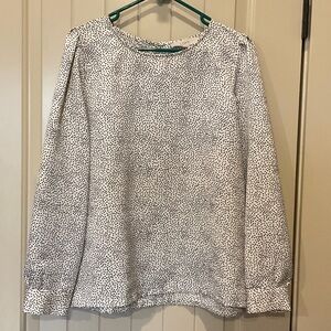 LOFT Black and White Dotted Blouse